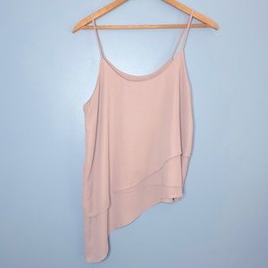 Bar III Tank Top Blouse • Medium • Beige • Like New • Layered • High Low Style